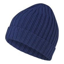 Falke Strickmütze (Beanie) Hat Unisex - Merinowolle, Rippenstruktur, Umschlag - dunkelblau - 1 Stück