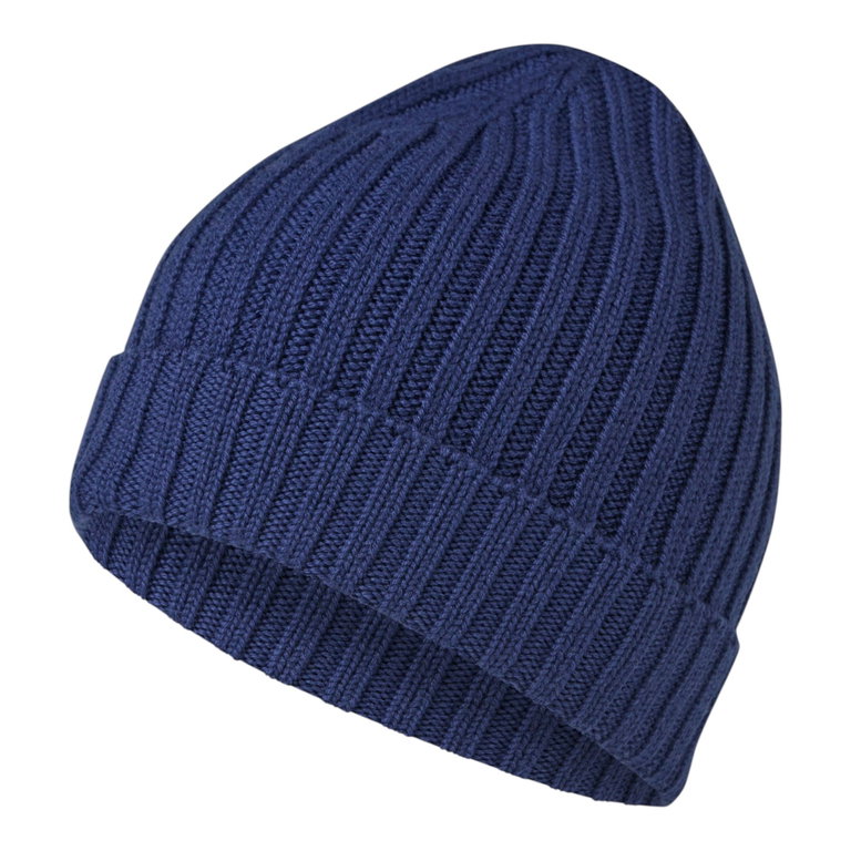 Falke Strickmütze (Beanie) Hat Unisex - Merinowolle, Rippenstruktur, Umschlag - dunkelblau - 1 Stück