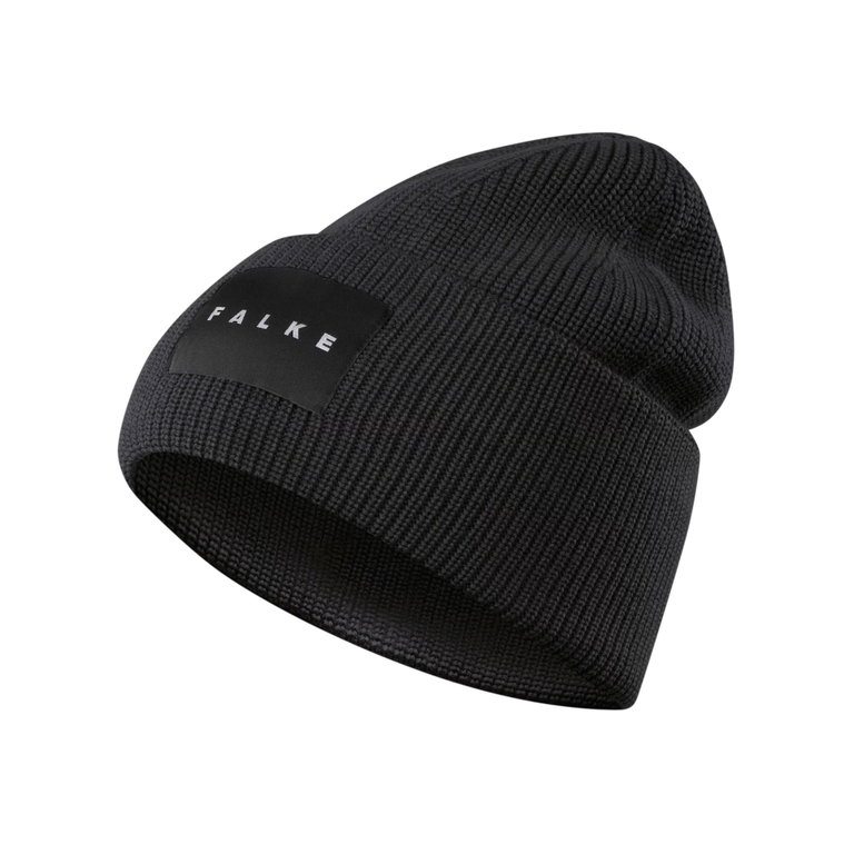 Falke Strickmütze (Beanie) Unisex - Merinowolle, Rippenstruktur - schwarz - 1 Stück