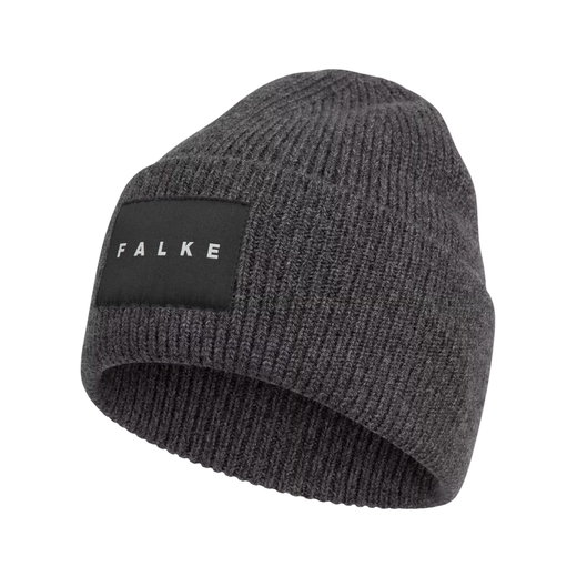 Falke Strickmütze (Beanie) Unisex - Merinowolle, Rippenstruktur - dunkelgrau - 1 Stück