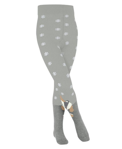Falke Strumpfhose Winter Badger (nachhaltige Baumwolle, schneeflocken-Musterung) hellgrau Kinder