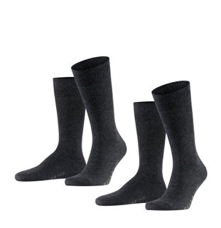 Falke Tagessocke Crew Swing anthrazit Herren - 2 Paar