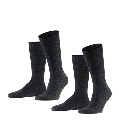Falke Tagessocke Crew Swing anthrazit Herren - 2 Paar