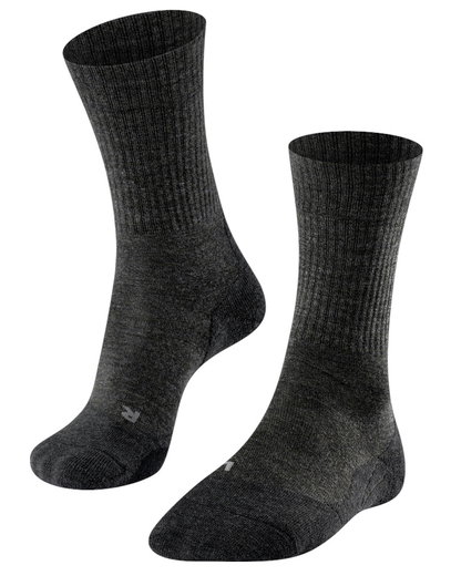 Falke Trekkingsocke TK2 Wool (leicht gepolstert, für lange Wanderungen) smoggrau Herren - 1 Paar