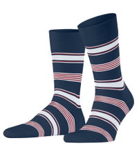 Falke Tagessocke Crew Marina Stripe (Bio-Baumwolle) royalblau/weiss Herren - 1 Paar