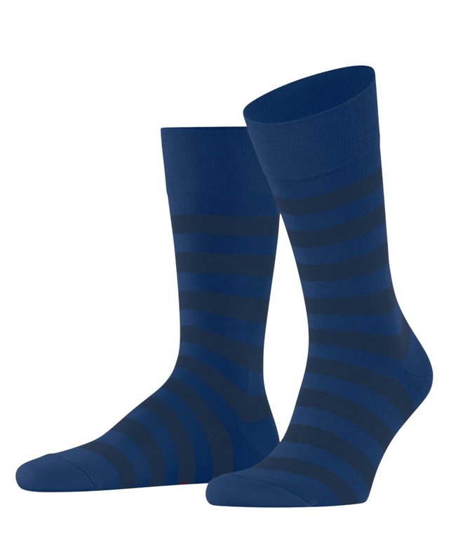Falke Tagessocke Crew Sensitive Mappd Line (Ringel-Musterung, Baumwolle) blau Herren - 1 Paar
