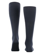 Falke Tagessocke Milano Kniestrümpfe (elegante Rippstruktur, Baumwolle) navyblau Herren - 1 Paar