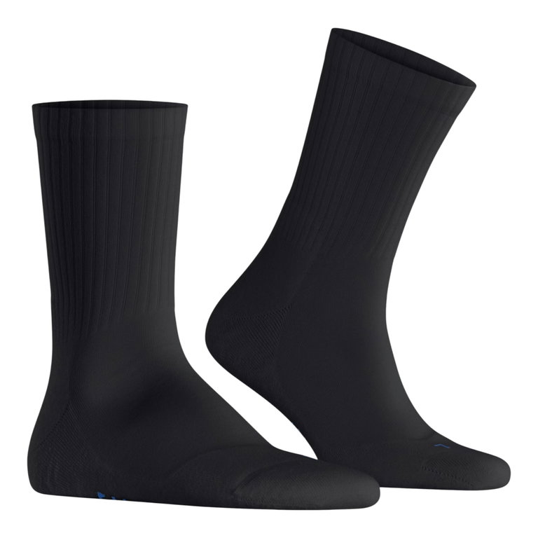 Falke Tagessocke Run Rib Crew (hautschmeichelnde Baumwolle) schwarz - 1 Paar