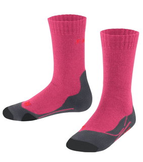 Falke Trekking Sock TK2 (Merino Wool Mix, Medium Cushioning) Pink Children - 1 Pair