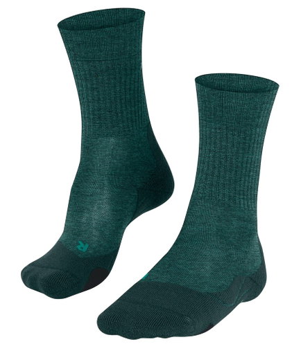 Falke Skarpetki trekkingowe TK2 Wool (lekko wyściełane, do długich wędrówek) zielony/niebieski mężczyźni - 1 para