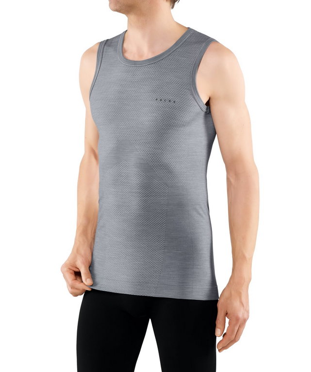 Falke Funktionsunterwäsche Unterhemd Wool Tech Singlet Light (maximale Bewegungsfreiheit) grau Herren