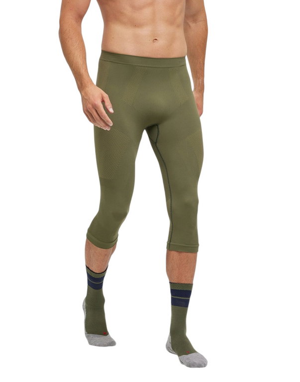 Falke Unterwäsche Unterziehose 3/4 Tight Warm 2024 (Feuchtigkeits- und Temperaturregulierung) herbgrün Herren