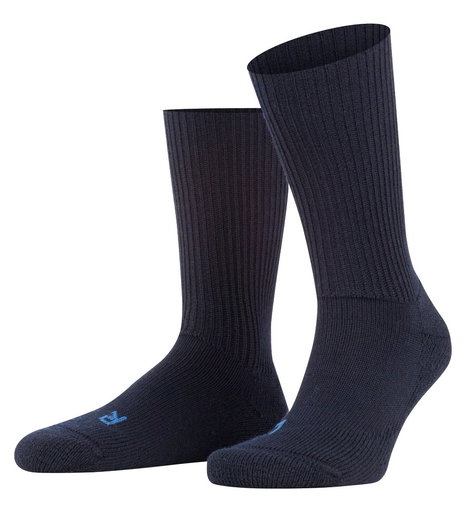 Falke Wandersocke Crew Walkie Ergo (Trekking, Merinowolle) marineblau - 1 Paar