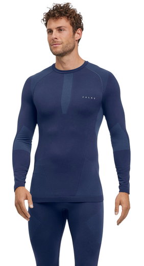 Falke Funktionsunterwäsche Langarmshirt Warm (perfekte Feuchtigkeits-und Temperaturregulierung) blau Herren