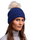 Falke Wintermütze (Bommel) - Schurwolle, Rippenstruktur - blau - 1 Stück