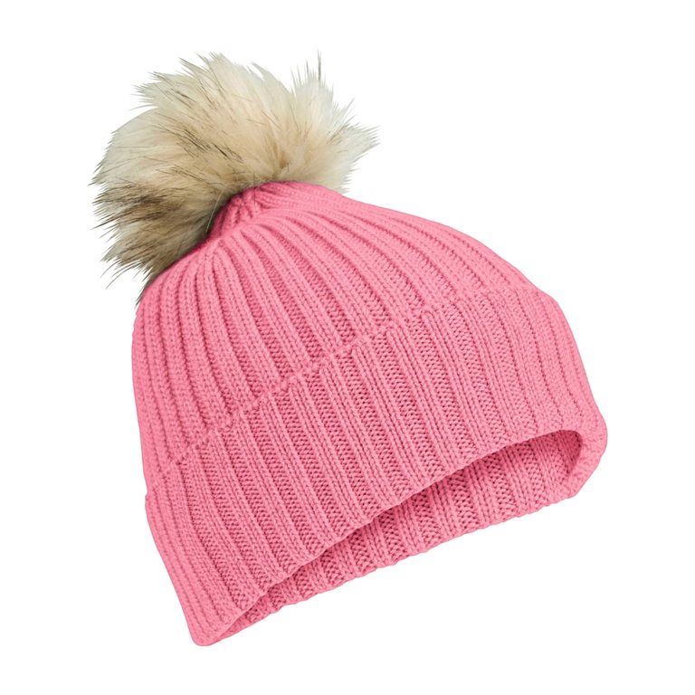 Falke Wintermütze (Bommel) - Schurwolle, Rippenstruktur - pink - 1 Stück