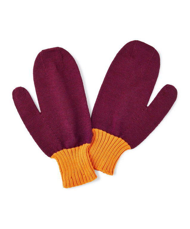 Falke Winter Gloves (Mittens) - warm and soft dark red/yellow Women/Men 1 Pair