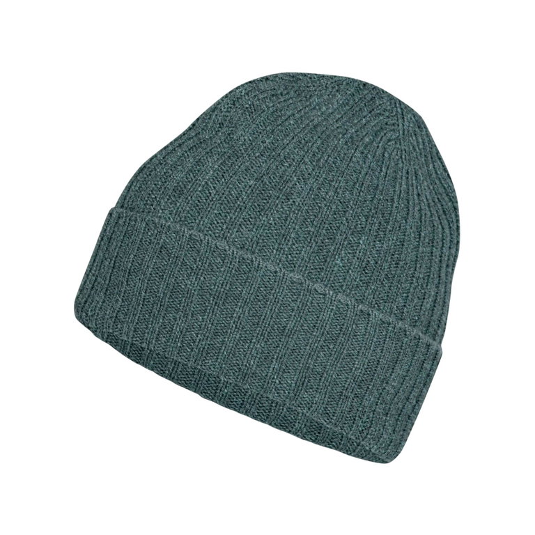 Falke Wintermütze (Beanie) Unisex - Kaschmir, Rippenstruktur, Umschlag - tundragrün - 1 Stück
