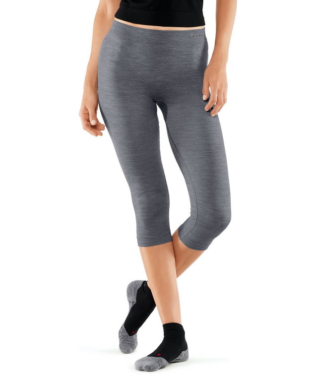 Falke Unterziehhose 3/4 Tight Wool-Tech Light (feinste Merinowolle) Unterwäsche grau Damen