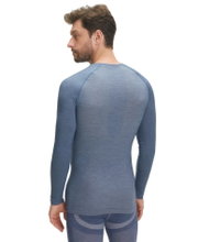 Falke Funktionsunterwäsche Langarmshirt Wool-Tech Light (feinste Merinowolle) blau Herren