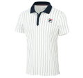 Fila Tennis-Polo Stripes Björn Retro-Look (100% Polyester) weiss/navyblau Herren