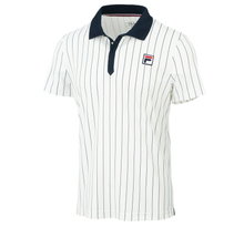 Fila Tennis Polo Stripes Björn Retro Look (100% Polyester) white/navy blue Men