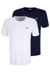 Fila Freizeit-Shirt Brod Tee (Baumwolle) weiss/dunkelblau Herren - 2er Pack