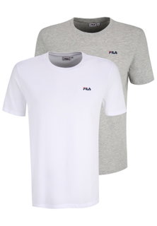 Fila Leisure Shirt Brod Tee (Cotton) white/grey Men's - 2 Pack