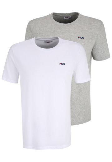 Fila Freizeit-Shirt Brod Tee (Baumwolle) weiss/grau Herren - 2er Pack