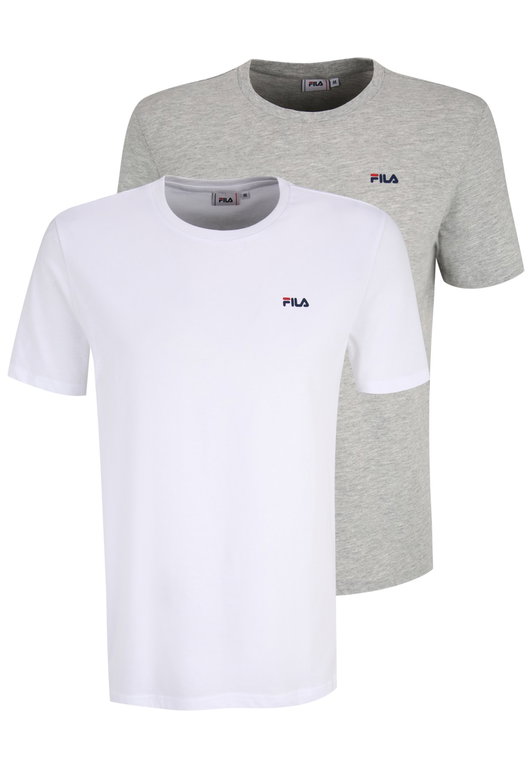 Fila Freizeit-Shirt Brod Tee (Baumwolle) weiss/grau Herren - 2er Pack