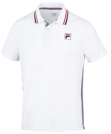 Fila Tennis-Polo Jamie (100% Polyester, angenehmes Tragegefühl) weiss Herren