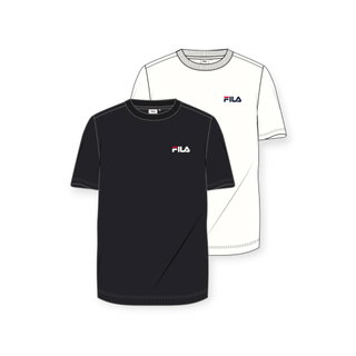 Fila Leisure Shirt Brod Tee (Cotton) white/black Men's - Pack of 2