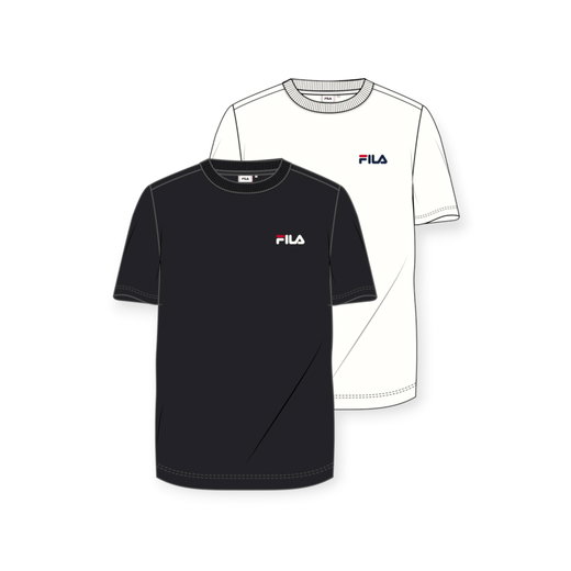Fila Freizeit-Shirt Brod Tee (Baumwolle) weiss/schwarz Herren - 2er Pack