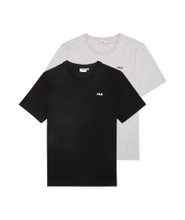 Fila Leisure Shirt Brod Tee (Cotton) grey/black Men's - Pack of 2