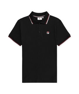 Fila Freizeit-Pol Biella Regular Tipped (Baumwolle) schwarz Herren