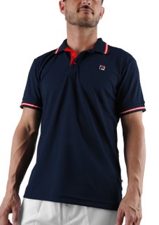 Fila Tennis-Polo Piro navyblau/rot Herren