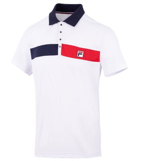 Fila Tennis-Polo Jayden (100% rec. Polyester, klassisch Look) weiss/rot/navy Herren