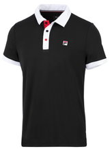 Fila Tennis-Polo Markus (100% Polyester) schwarz/weiss Herren