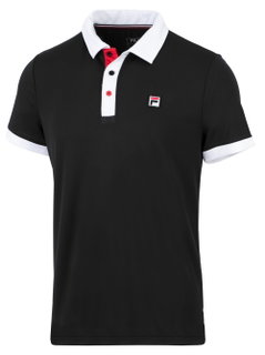 Fila Tennis-Polo Markus (100% Polyester) schwarz/weiss Herren