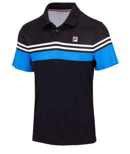 Fila Tennis-Polo Paul schwarz/blau Herren