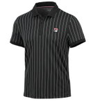 Fila Tennis-Polo Stripes (100% Polyester) schwarz/weiss Herren