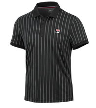 Fila Tennis-Polo Stripes (100% Polyester) schwarz/weiss Herren