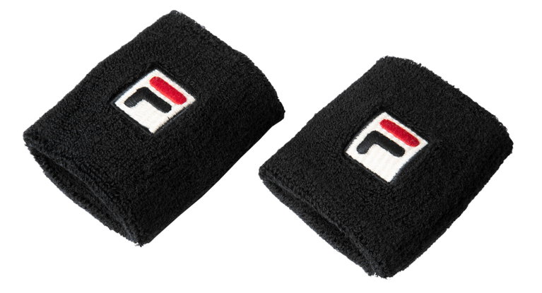 Fila Schweissband Osten Handgeleng (80% Baumwolle) schwarz - 2 Stück