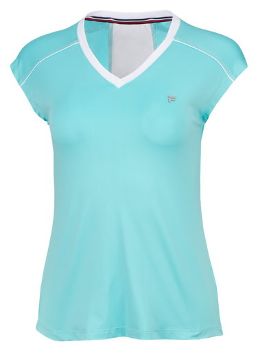 Fila Tennis-Shirt Marlis (Mesheinsätze) blau/weiss Damen