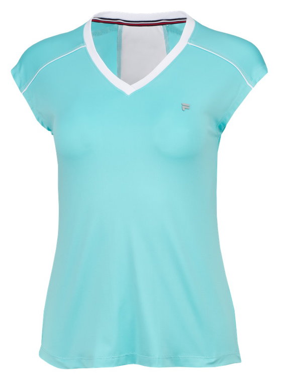 Fila Tennis-Shirt Marlis (Mesheinsätze) blau/weiss Damen