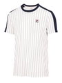 Fila Tennis-Tshirt Stripes Jascha 2 (100% Polyester) weiss/navyblau Herren