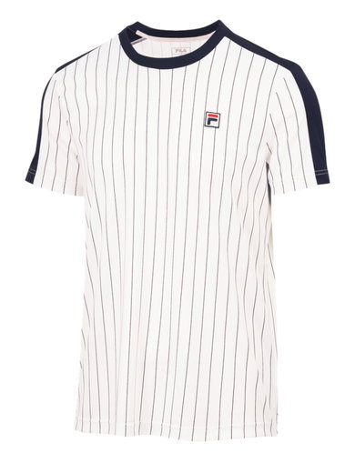 Fila Tennis-Tshirt Stripes Jascha 2 (100% Polyester) weiss/navyblau Herren