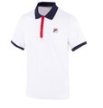 Fila Tennis-Polo Dominic (100% rec. Polyester, klassisch Look) weiss/navy Herren