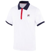 Fila Tennis Polo Dominic (100% recycled Polyester, classic look) white/navy men's