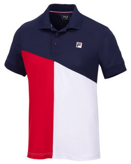 Fila Tennis-Polo Erol (rec. Polyester) navyblau/rot/weiss Herren
